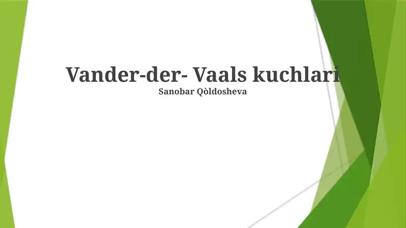 Van der Vaals kuchlari