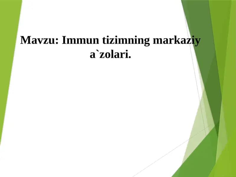 Immun tizimning markaziy a`zolari.