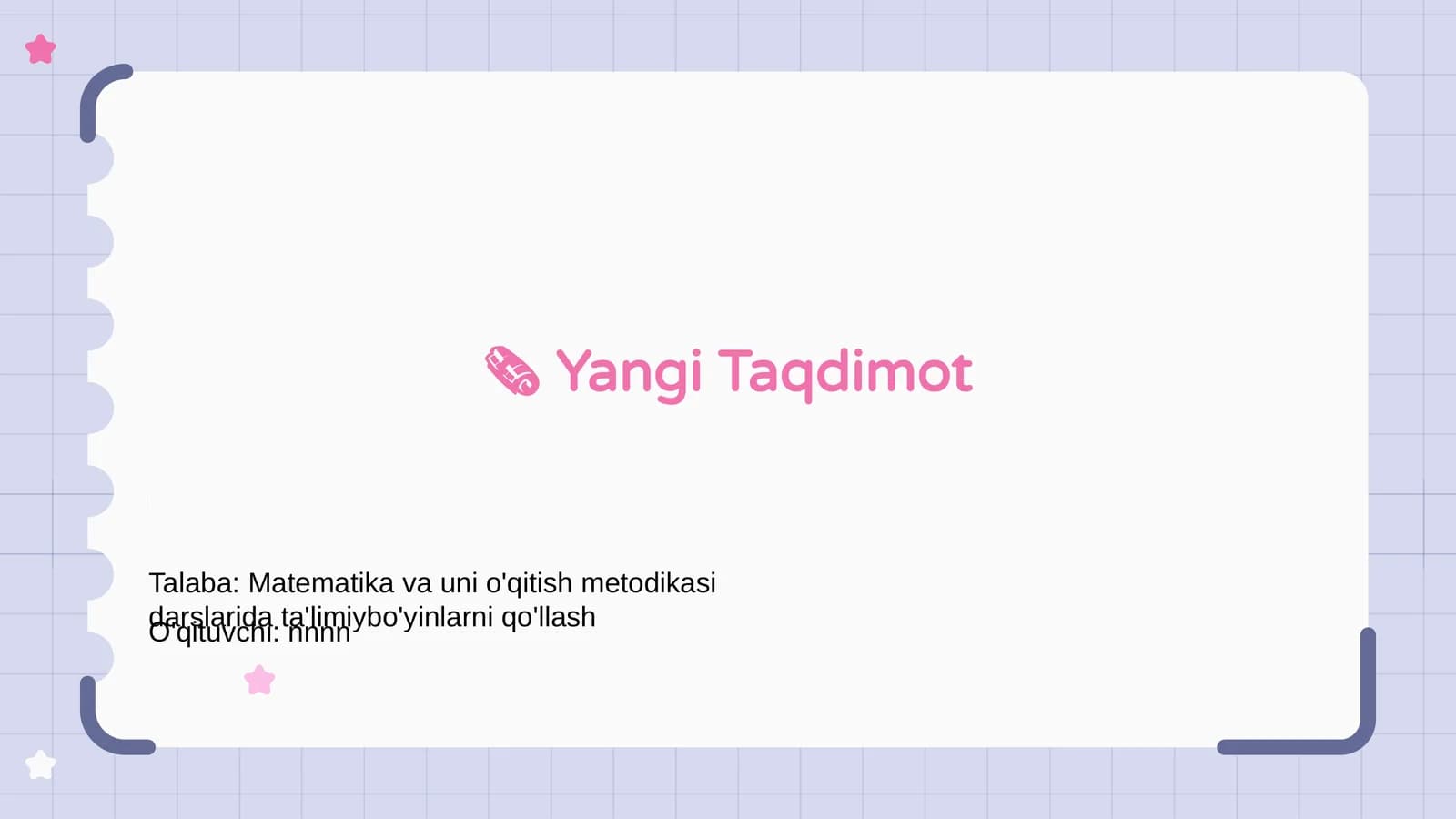 Matematika va uni o'qitish metodikasi darslarida ta'limiy bo'yinlarni qo'llash