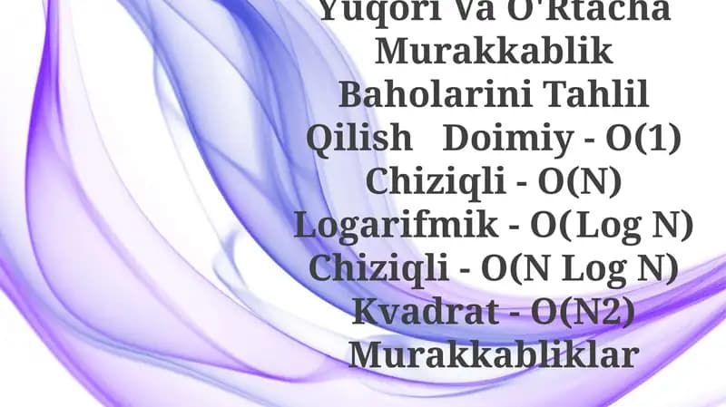Algoritmlarning Hisoblash Murakkabligi