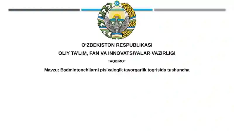 Badmintonchilarni psixologik tayyorlash