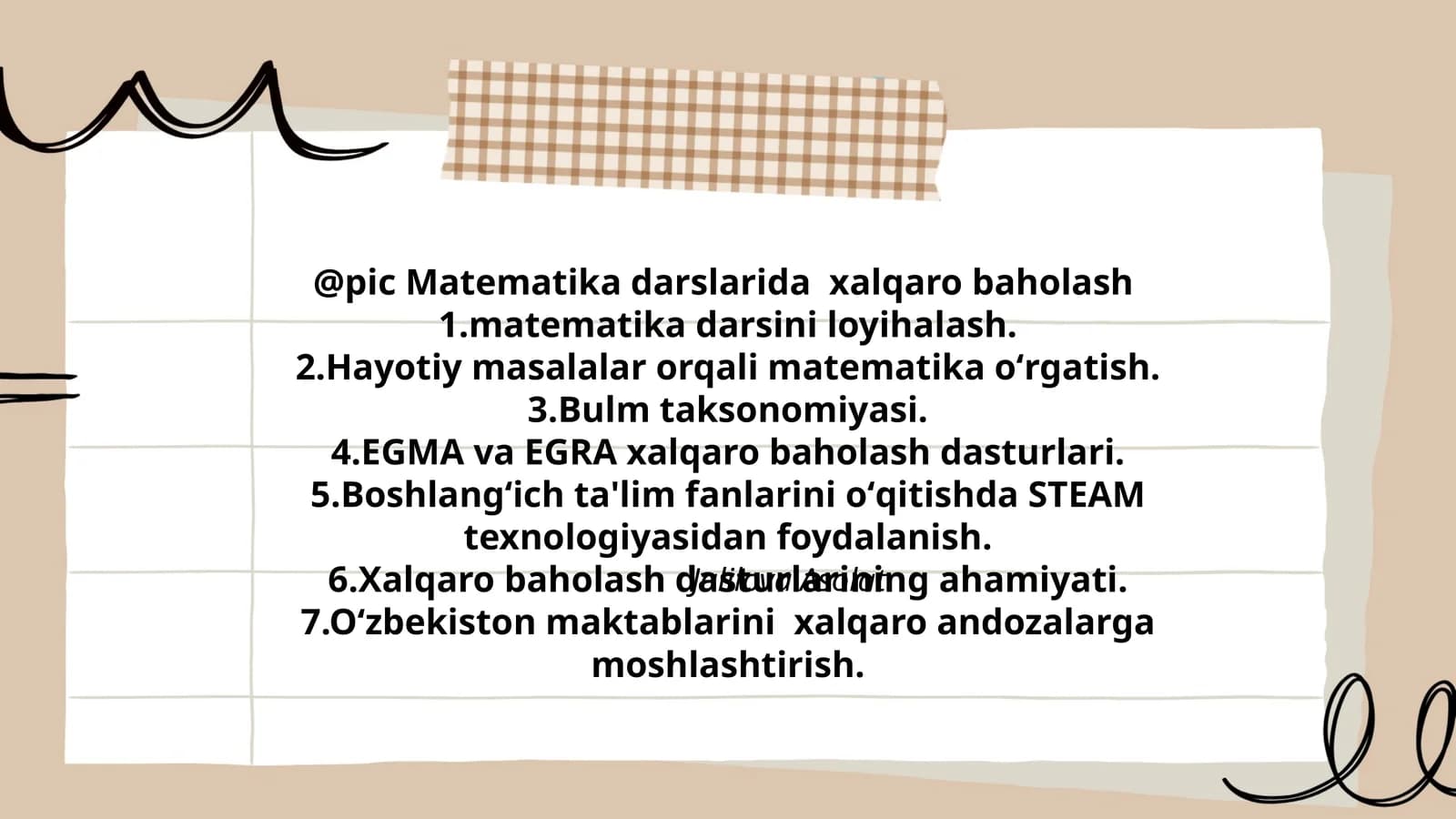 Matematika darslarida xalqaro baholash