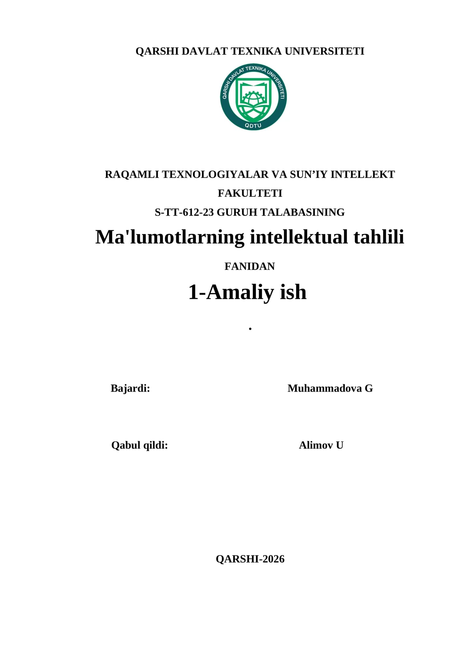 Ma'lumotlarning intellektual tahlili