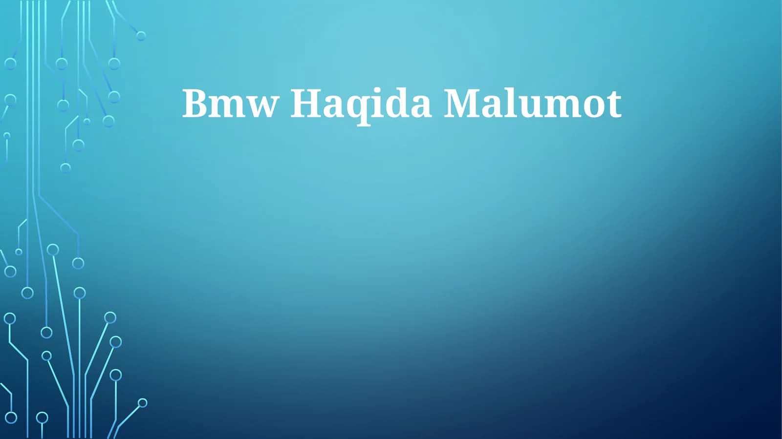 Bmw Haqida Malumot