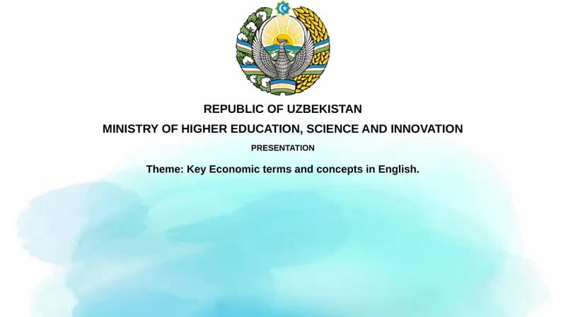 Key Economic terms and concepts in English