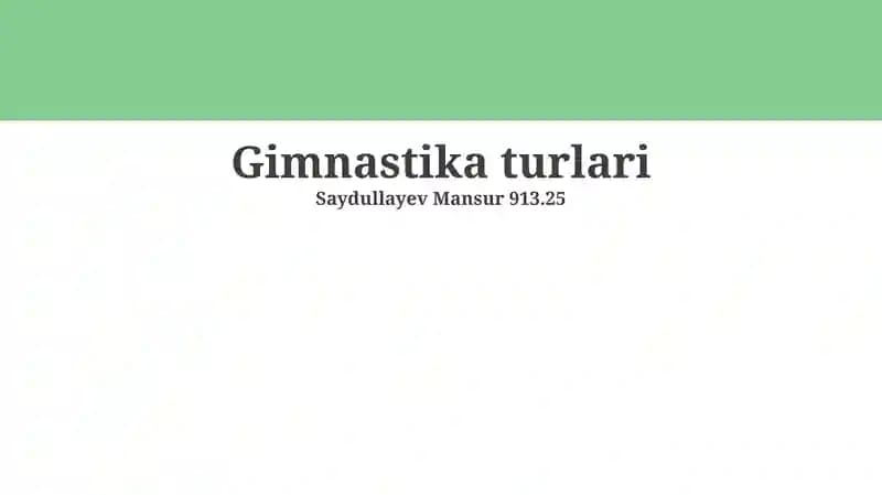 Gimnastika turlari