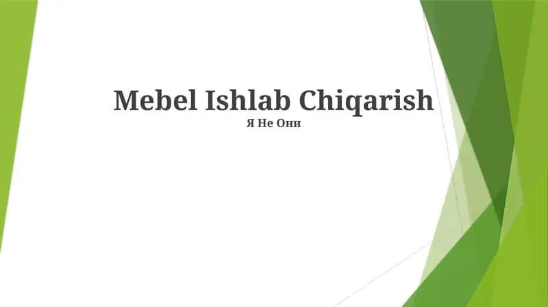 Mebel Ishlab Chiqarish
