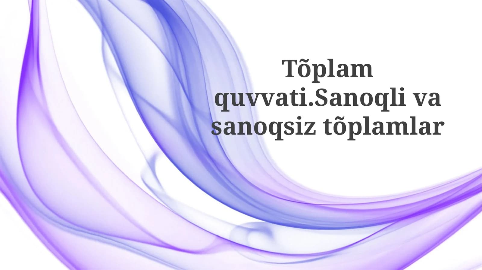 Sanaladigan To'plamlar