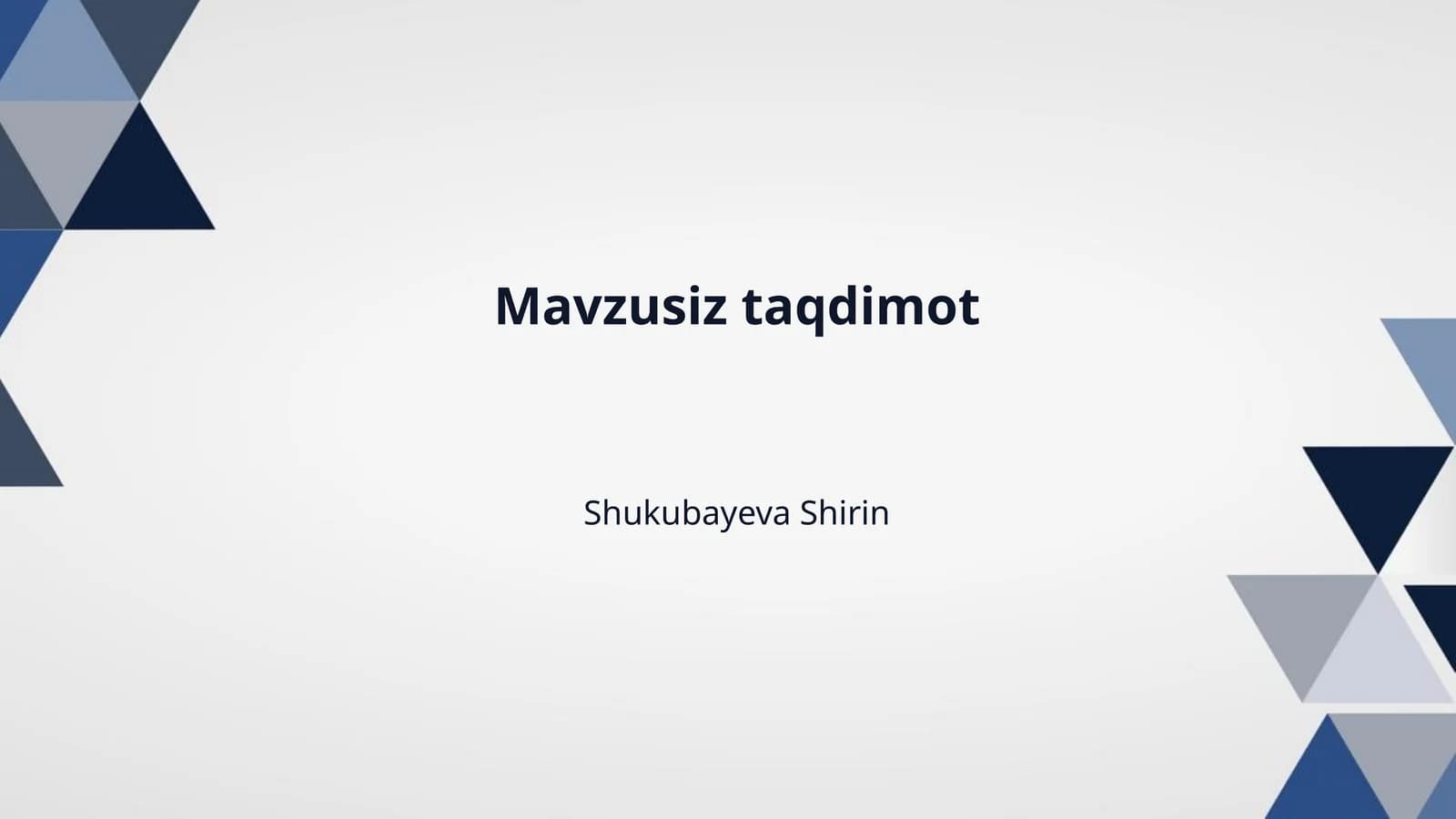 Mavzusiz taqdimot
