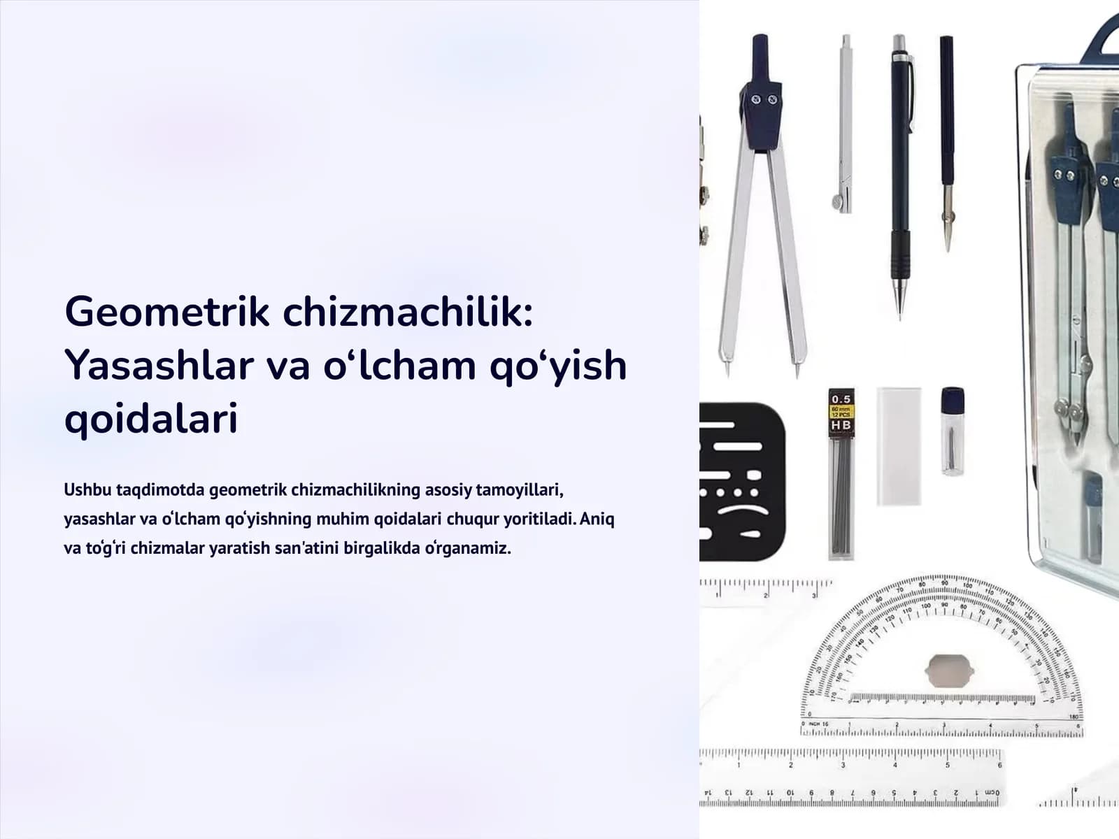 Geometrik chizmachilik: Yasashlar va o‘lcham qo‘yish qoidalari