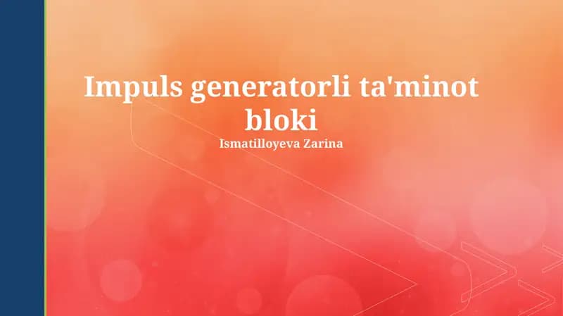 Impuls generatorli ta'minot bloki