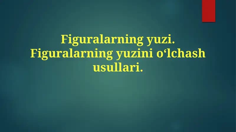 Yuz xususiyatlarini o'lchash