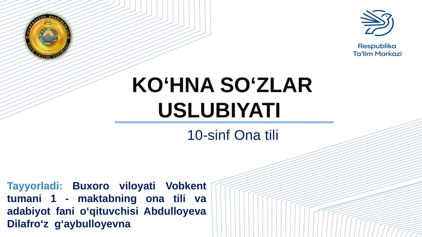 KO‘HNA SO‘ZLAR USLUBIYATI