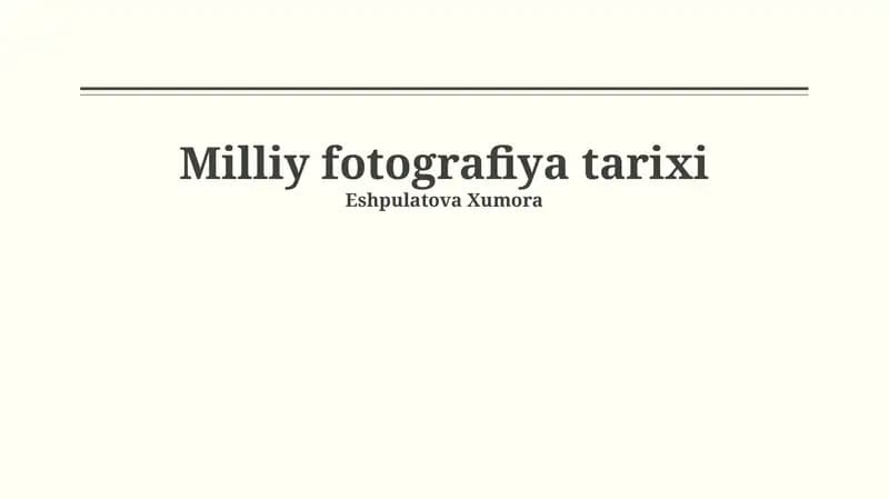 Milliy fotografiya tarixi