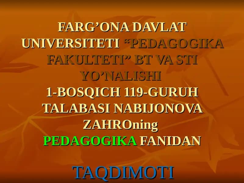 Iogani Genrix Pestalotssining Pedagogik Nazariyasi