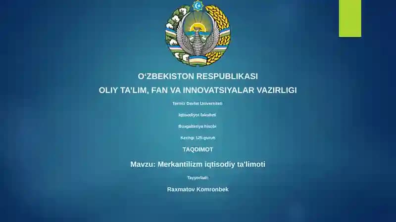 Merkantilizm iqtisodiy ta'limoti