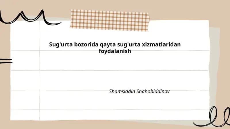 Qayta sug'urta tushunchasi va roli sug'urta bozorida