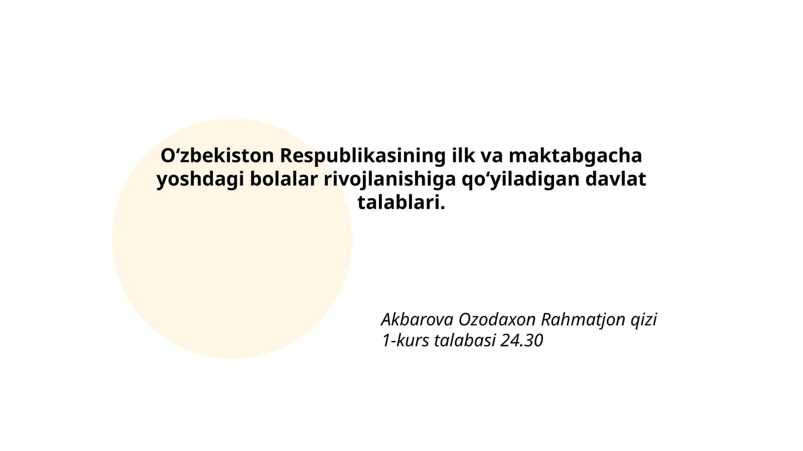 Bolalarning jismoniy rivojlanishi talablari