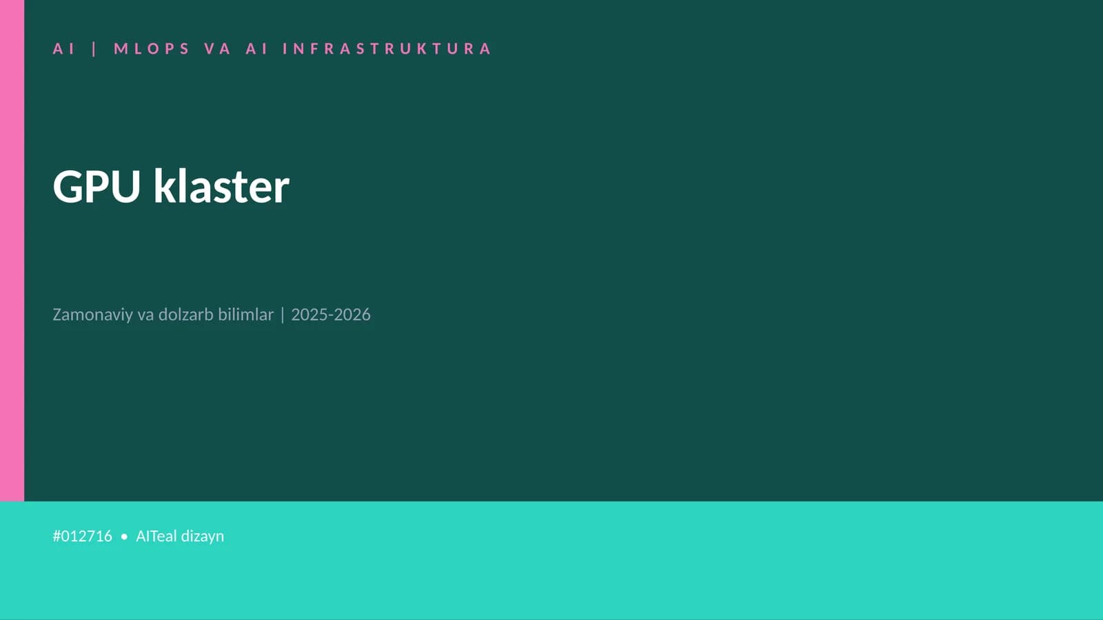 AI | MLOPS VA AI INFRASTRUKTURA
