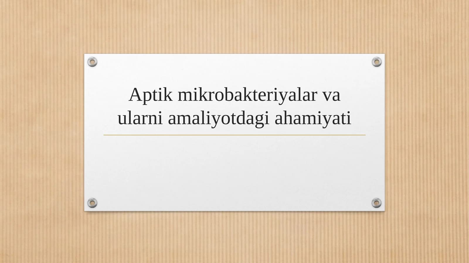 Aptik mikrobakteriyalar va ularni amaliyotdagi ahamiyati