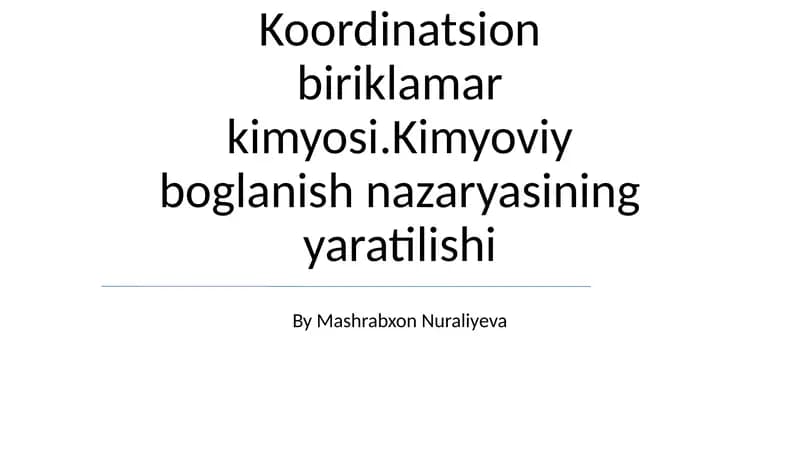 Koordinatsion biriklamar kimyosi