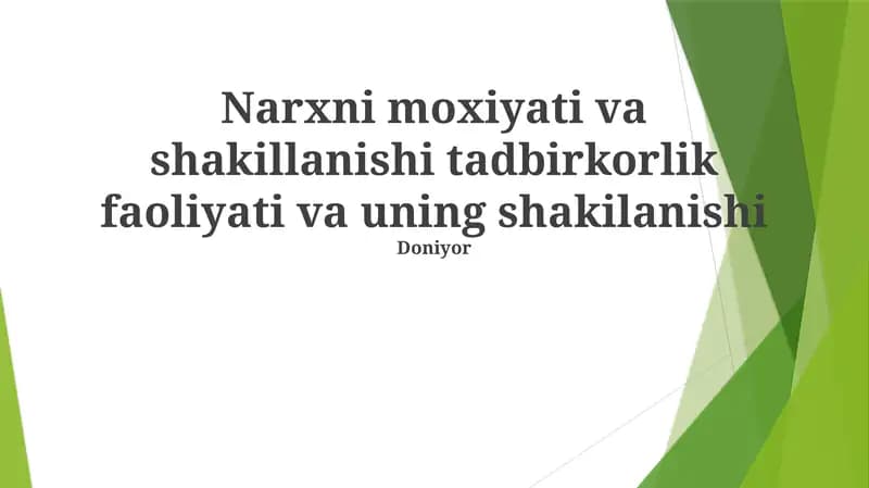 Tadbirkorlikni rivojlantirish strategiyasi