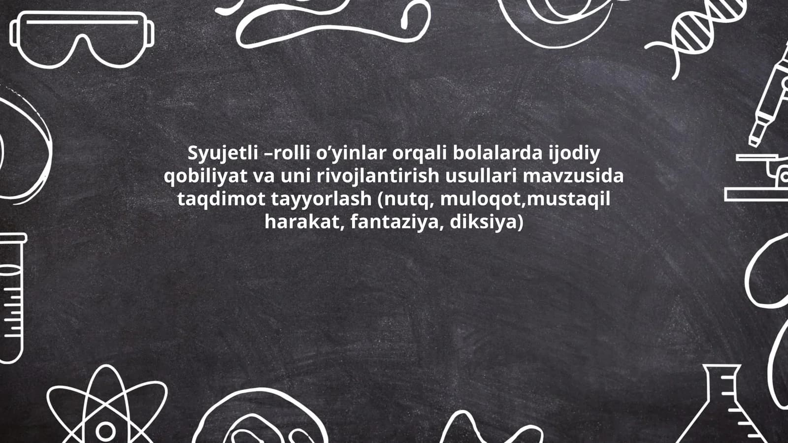 Syujetli –rolli o’yinlar orqali bolalarda ijodiy qobiliyat va uni rivojlantirish usullari mavzusida taqdimot tayyorlash
