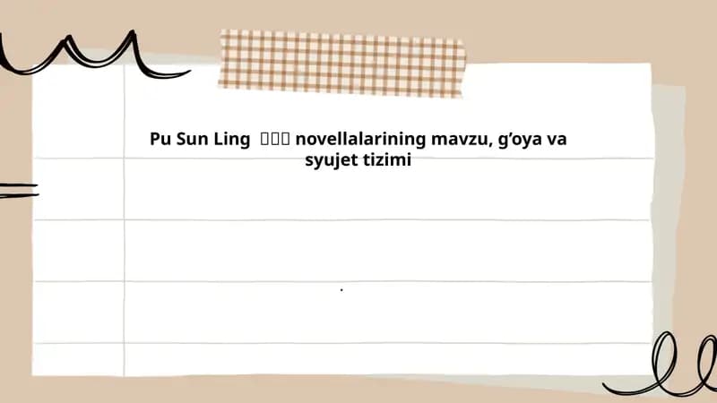 Pu Sun Ling novellalari