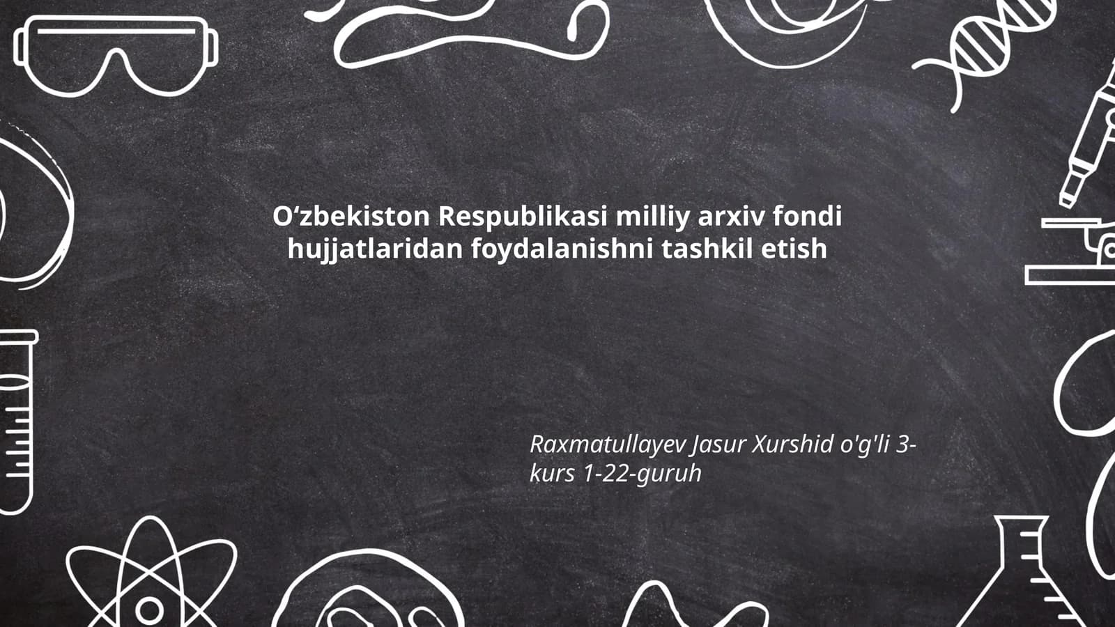 Oʻzbekiston Respublikasi milliy arxiv fondi hujjatlaridan foydalanishni tashkil etish
