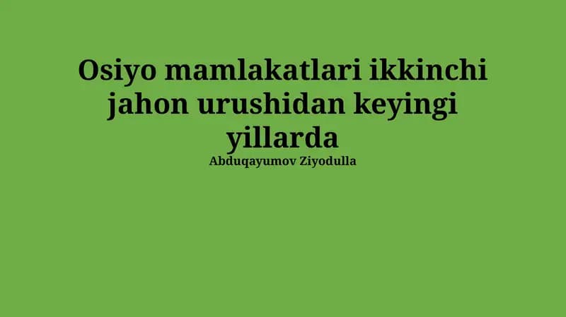 Markaziy Osiyoning ijtimoiy-siyosiy tuzilishi