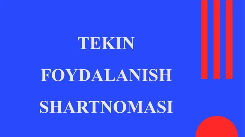 Tekin Foydalanish Shartnomasi