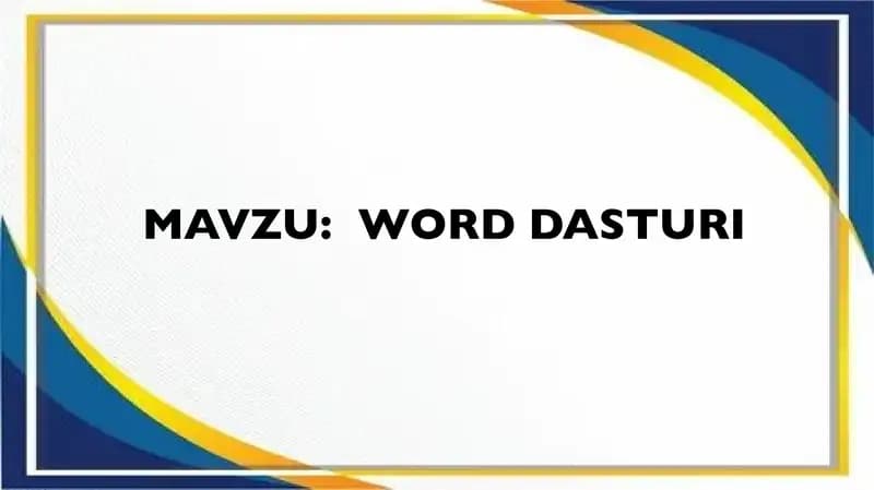 word dasturi