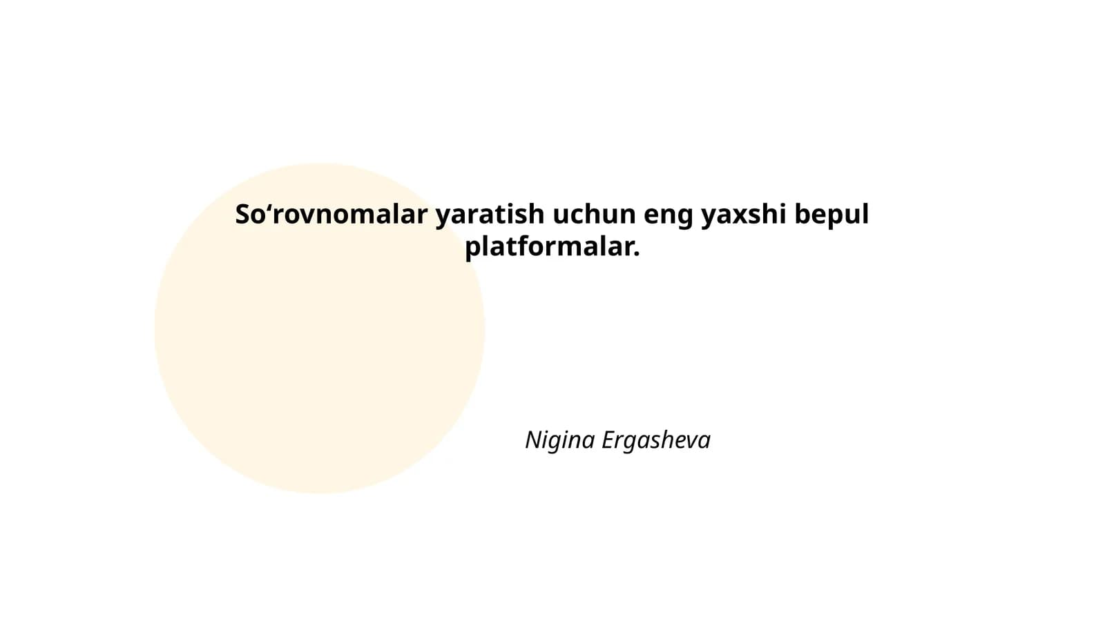 Soʻrovnomalar yaratish uchun eng yaxshi bepul platformalar