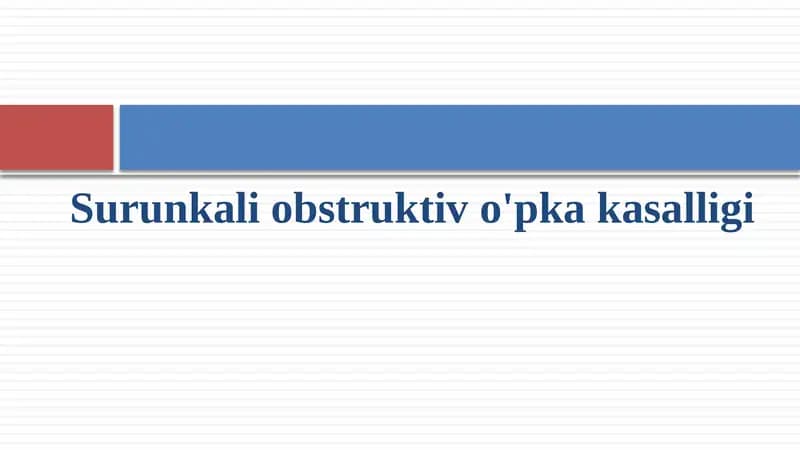 Surunkali obstruktiv o'pka kasalligi
