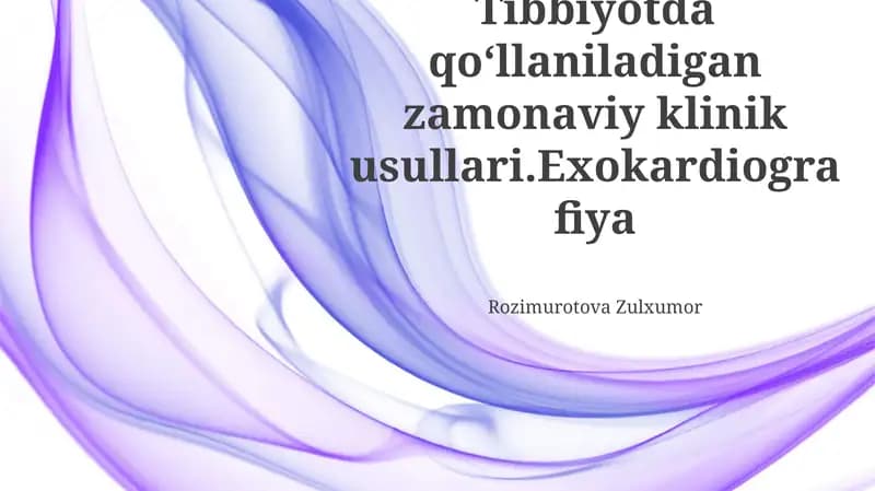 Эхокардиографиянинг турлари ва усуллари