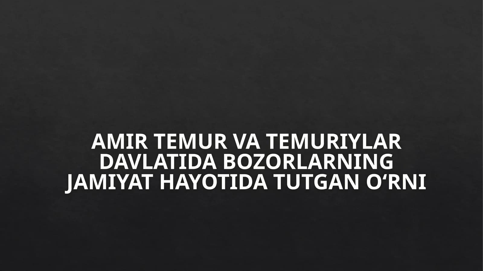 Temuriylar Davlatida Bozorlarning Ijtimoiy va Madaniy Hayotda Tutgan O‘rni