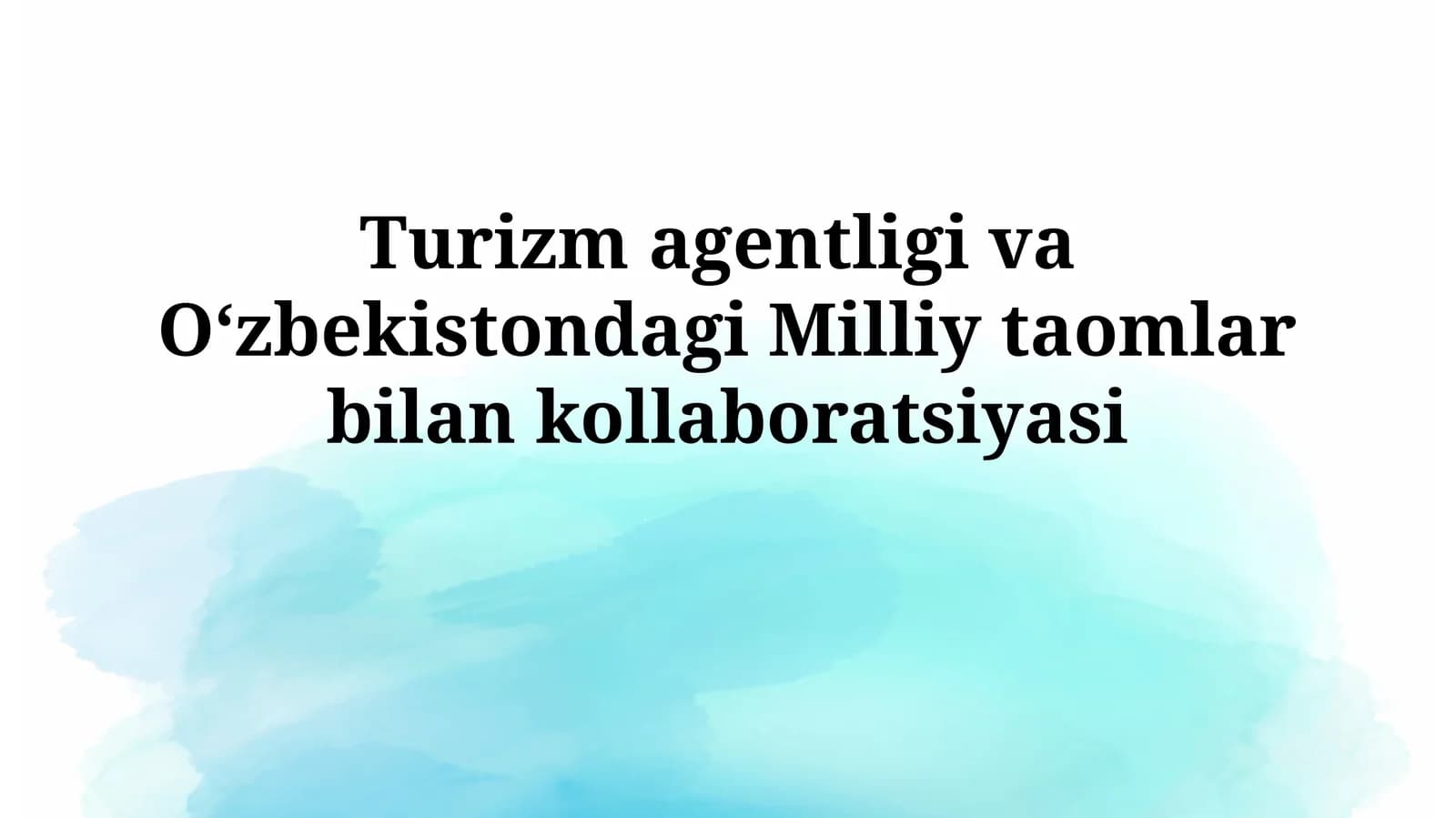 Turizm agentligi va Oʻzbekistondagi Milliy taomlarbilankollaboratsiyasi