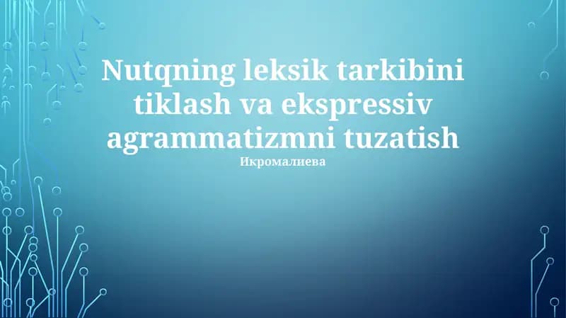 Kompyuter yordamida til terapiyasi (KYTT)