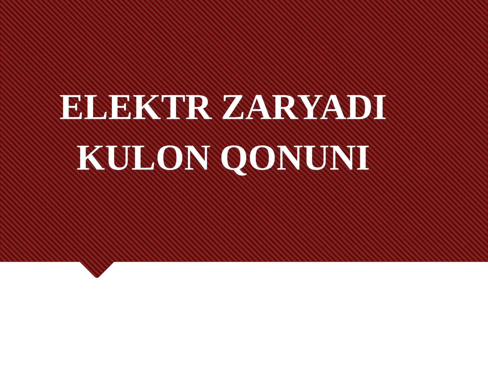 8-sinf Fizikadan ochiq dars ishlanma. Elektr zaryadi. Kulon qonuni