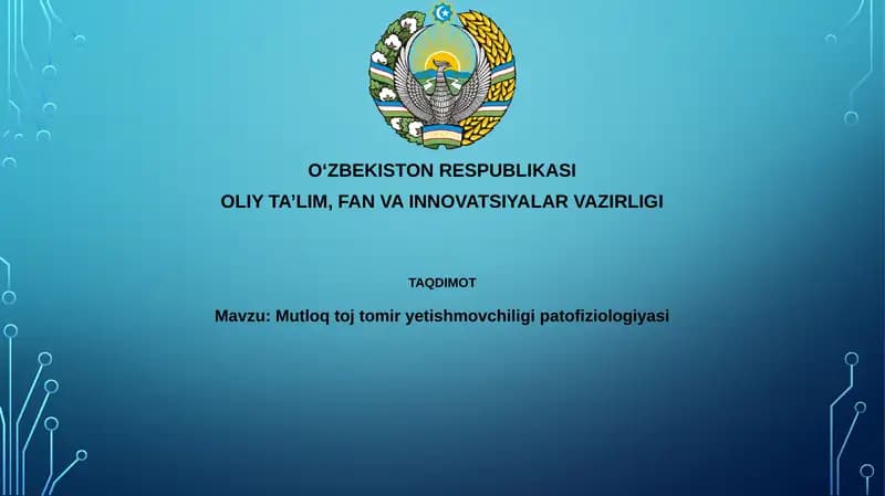 Mutloq to'jtomir yetishmovchiligi patofiziologiyasi