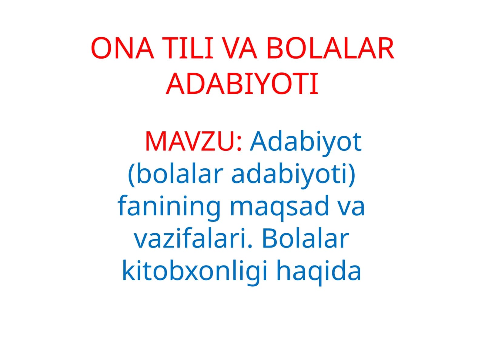 Bolalar Adabiyoti