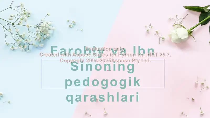 Farobiy va IBN SINO PPT