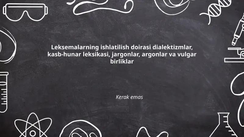 Dialektizmlarning mintaqaviy taqsimoti va semantik xususiyatlari