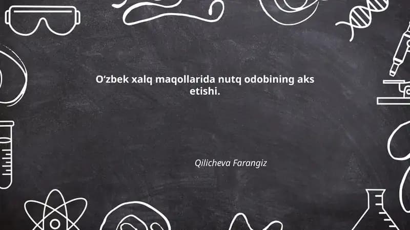 Maqollarda Nutq Odobi