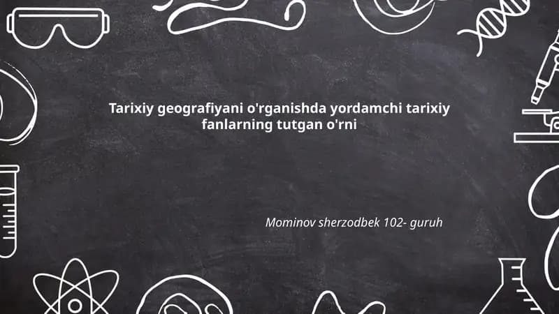 Tarixiy geografiyani o'rganish