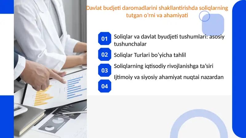 Davlat budjeti daromadlarini shakllantirishda soliqlarning tutgan o’rni va ahamiyati