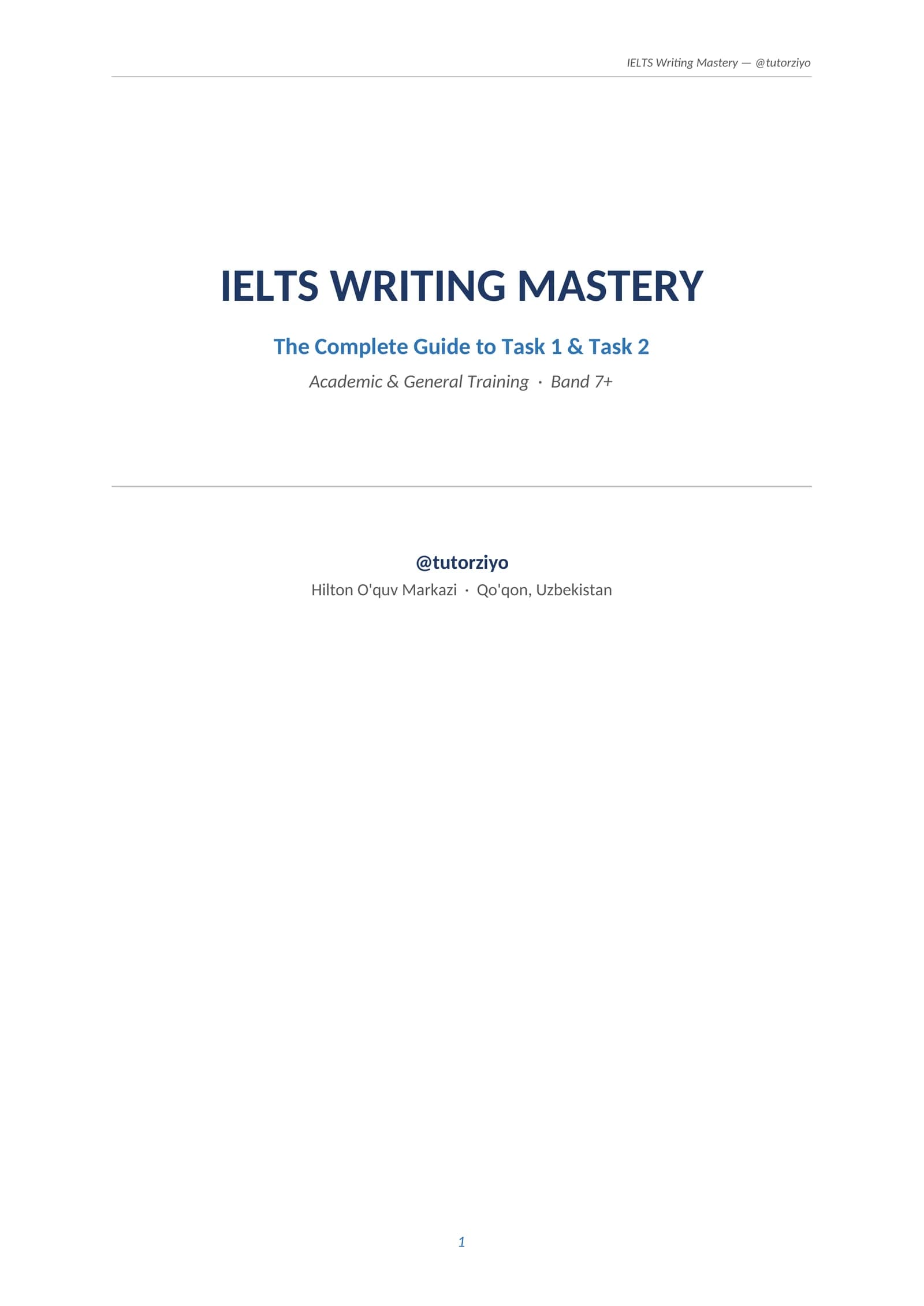 IELTS Writing Mastery