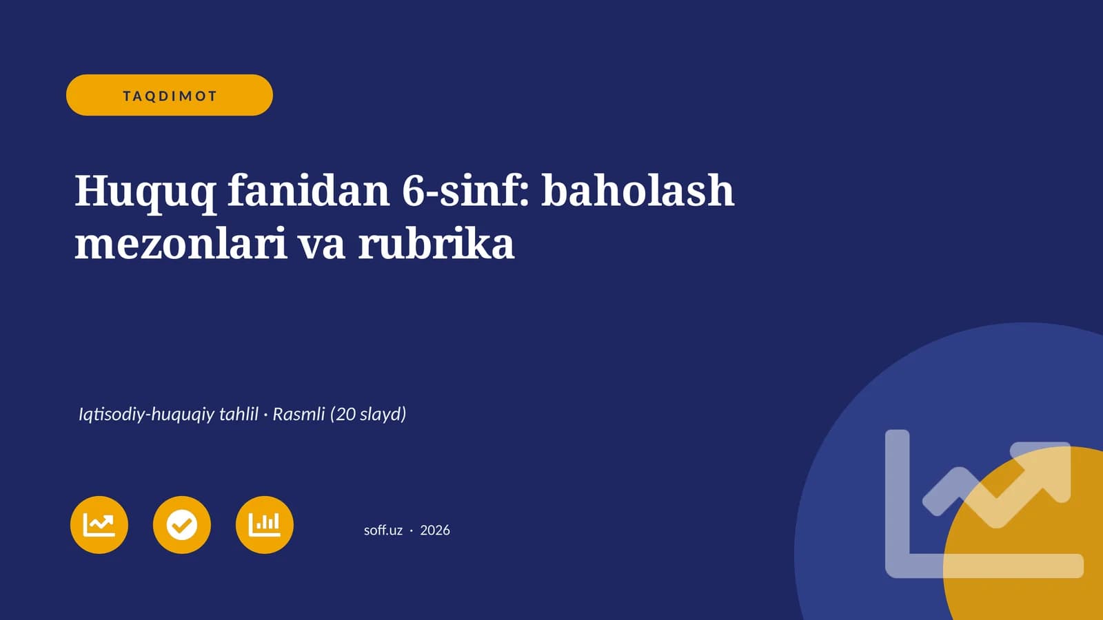 Huquq fanidan 6-sinf: baholash mezonlari va rubrika