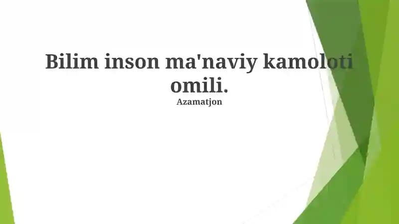 Ma'naviy Kamol va Bilim