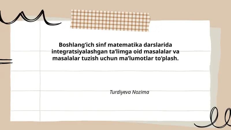 Boshlang'ich sinf matematika darslari